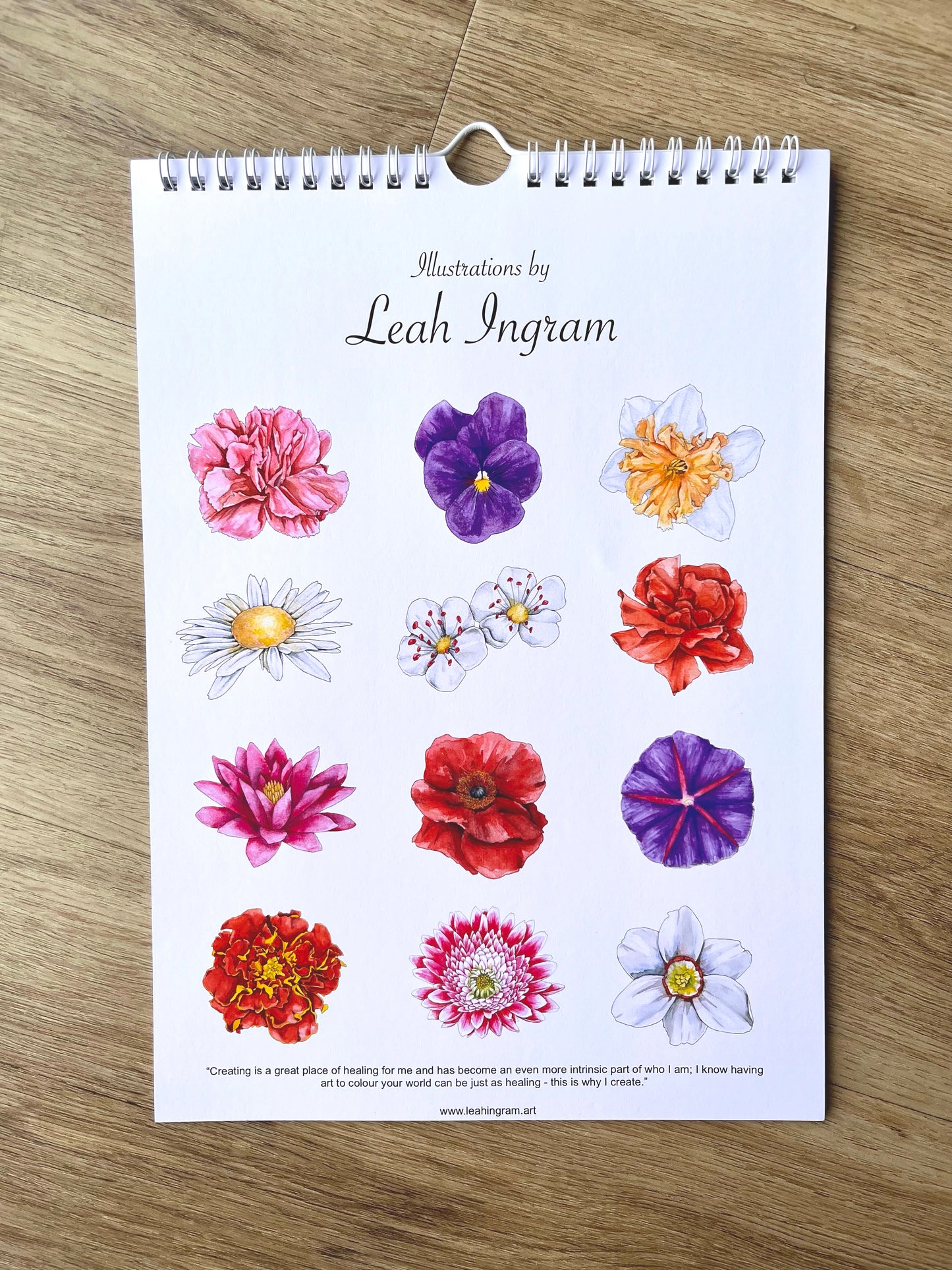 Birth Month Flowers Perpetual Calendar