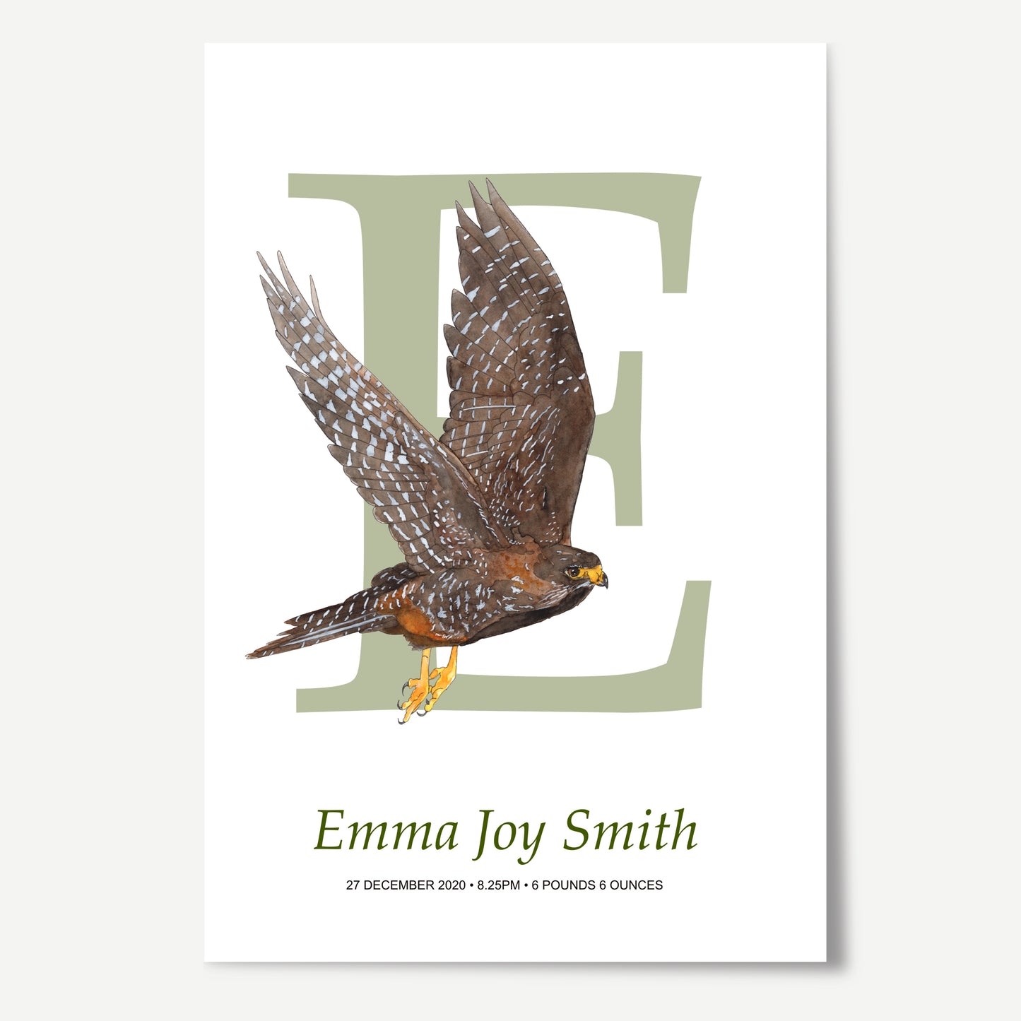 E Letter Custom Print