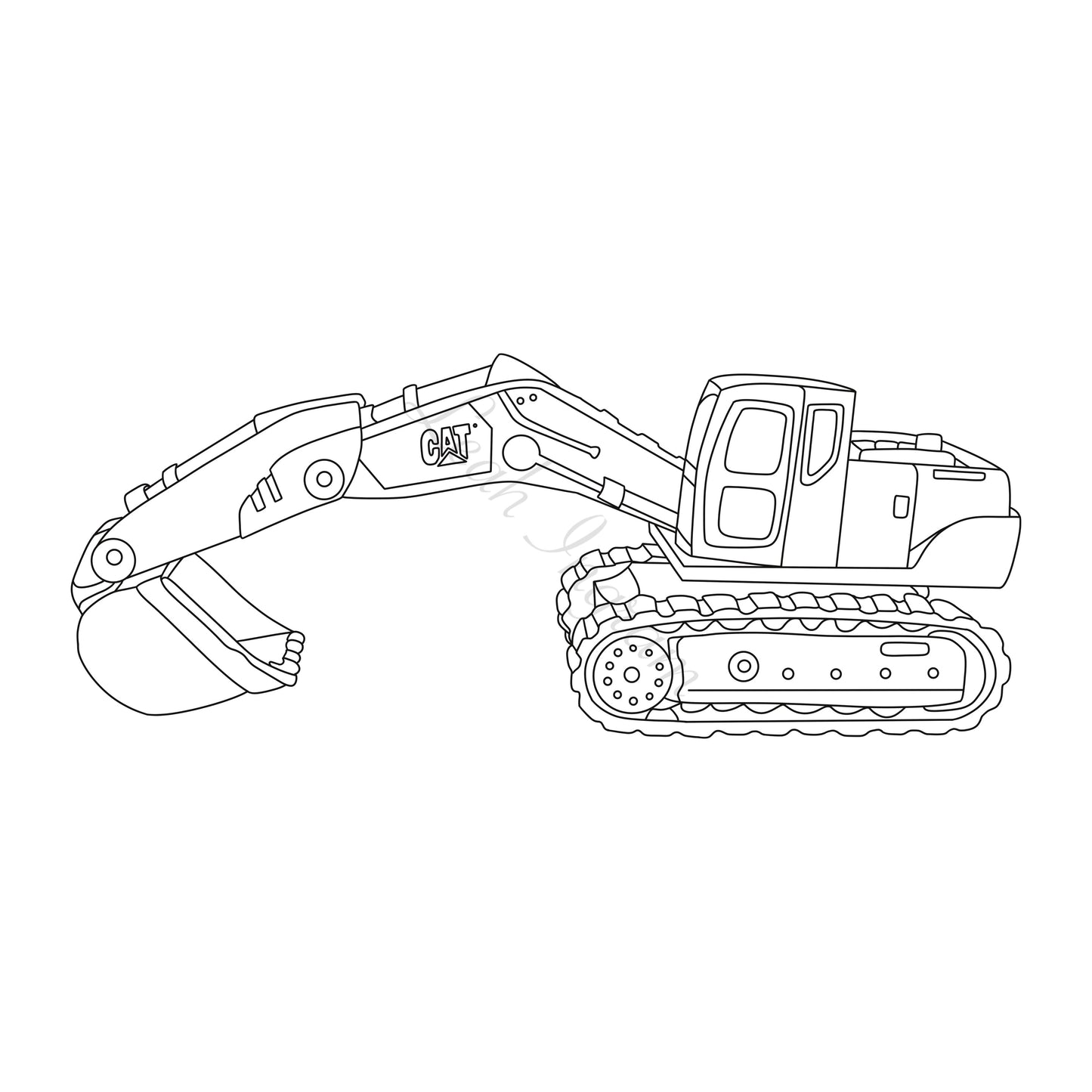 Excavator Colour Page