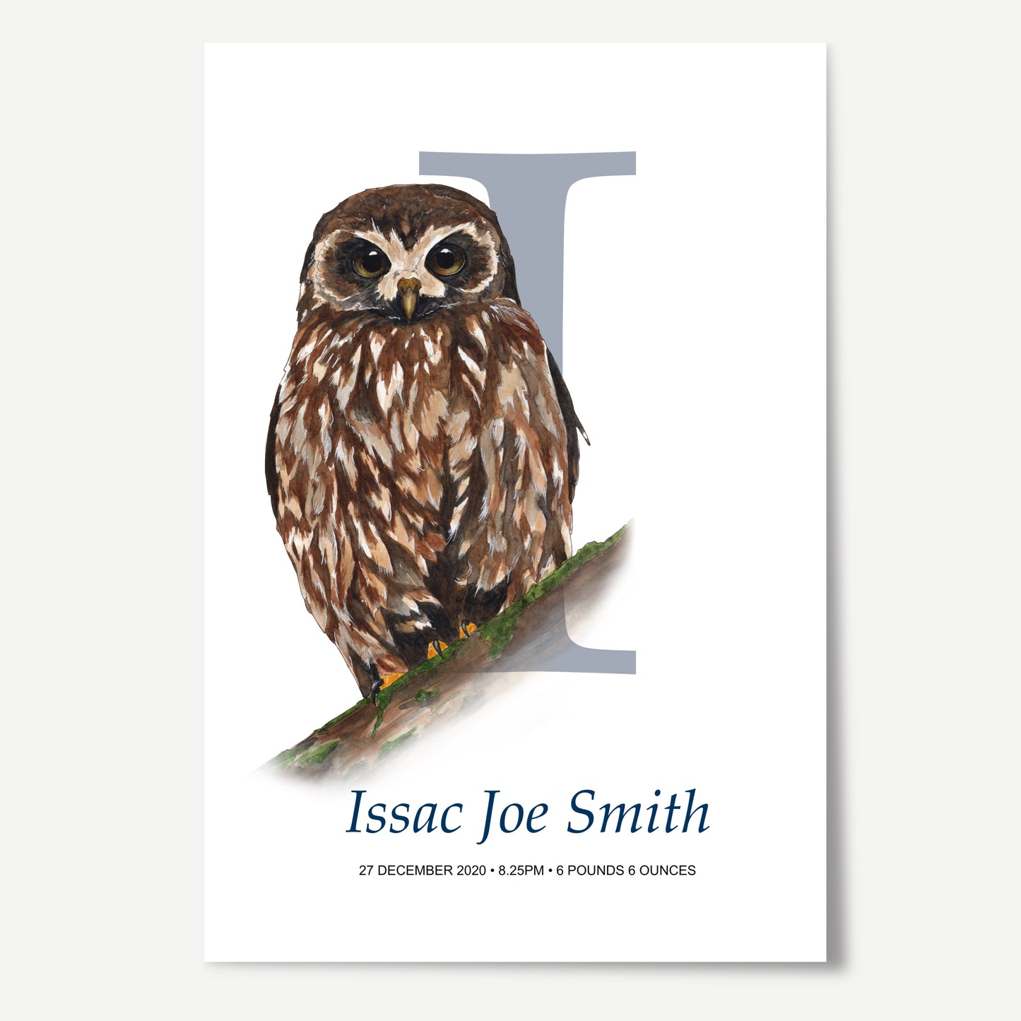 I Letter Custom Print