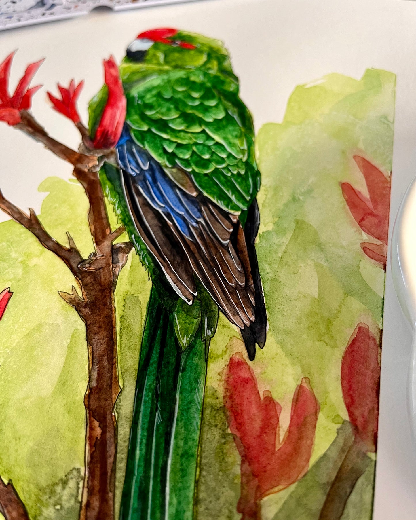 Kākāriki on Harakeke Original