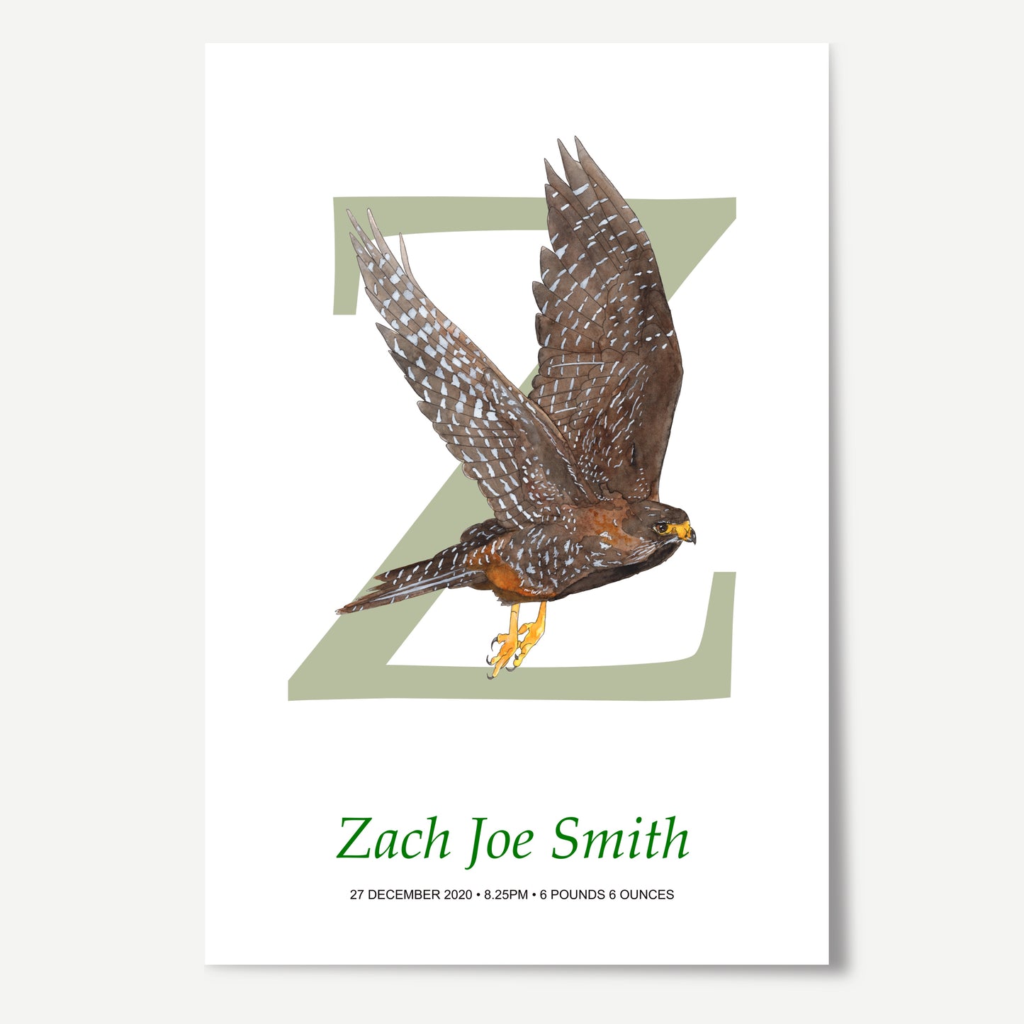 Z Letter Custom Print
