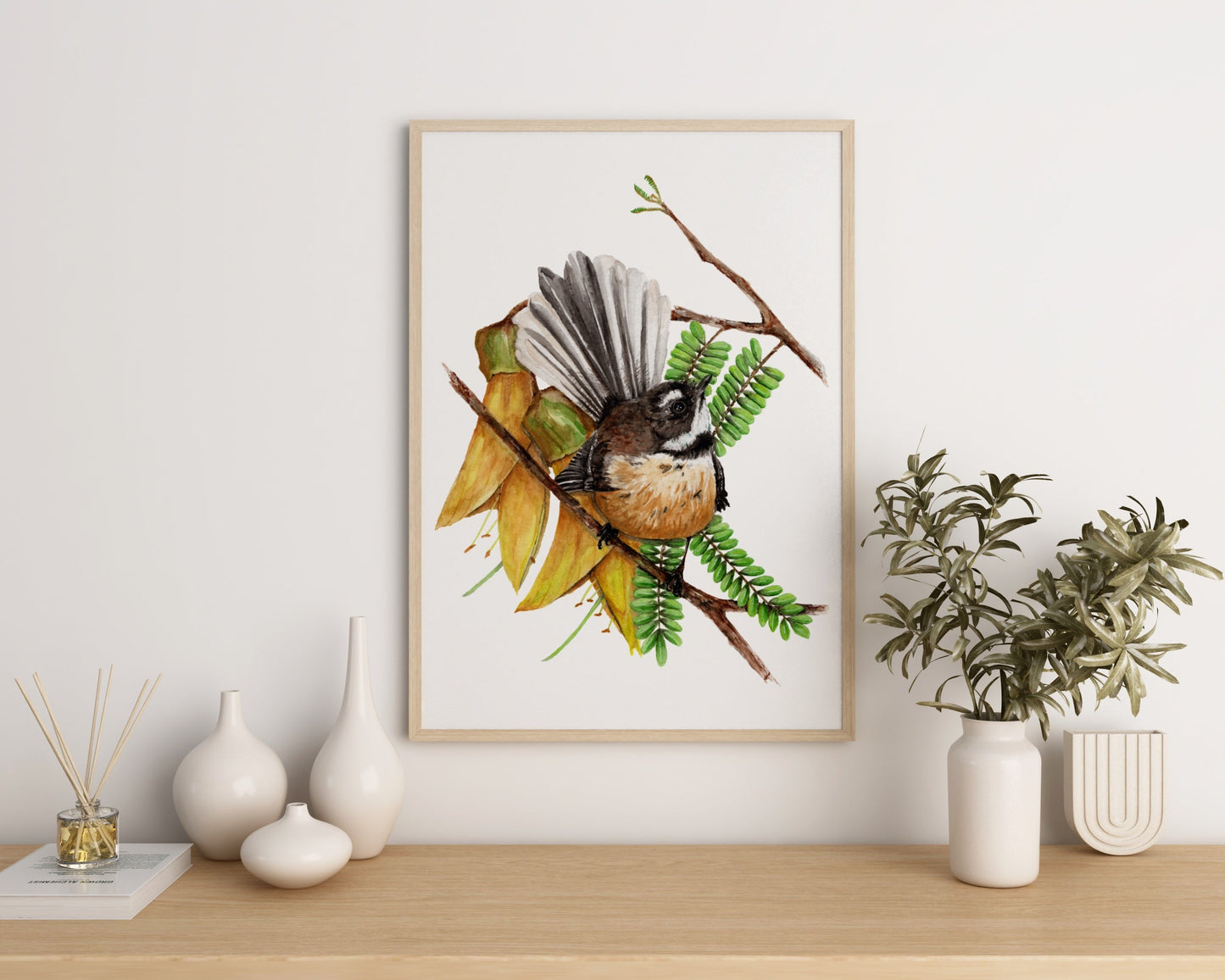CLEARANCE - Pīwakawaka & Kōwhai Print