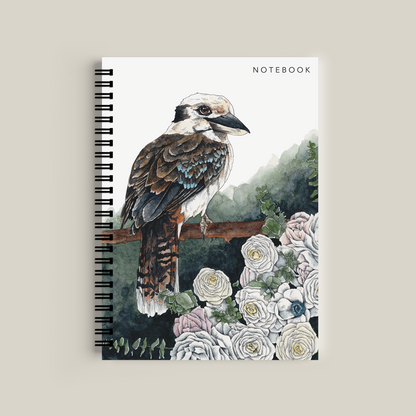 Notebook with a bird and floral design on the cover