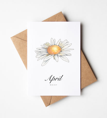 April Birth Month Flower Greeting Card