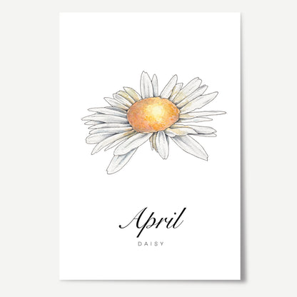 April Birth Month Flower Print
