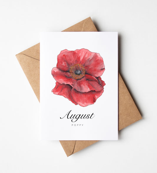 August Birth Month Flower Greeting Card