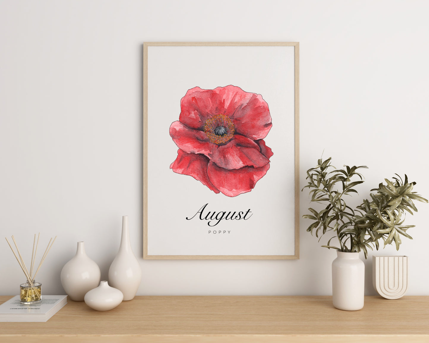 August Birth Month Flower Print