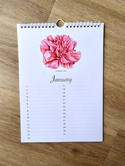 Birth Month Flowers Perpetual Calendar