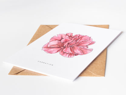 Carnation Flower Greeting Card