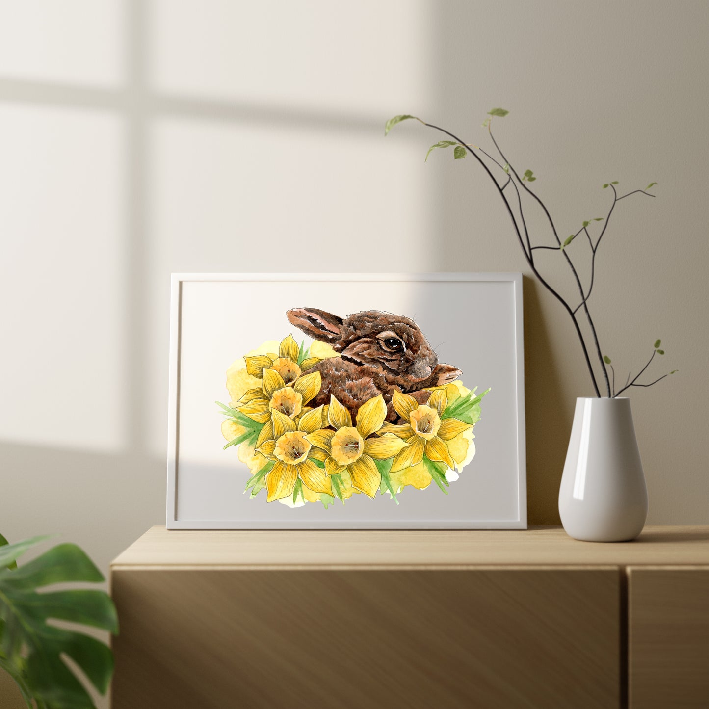 Dozing in Daffodils Print