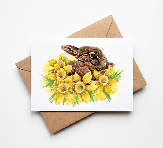 Dozing in Daffodils Greeting Card