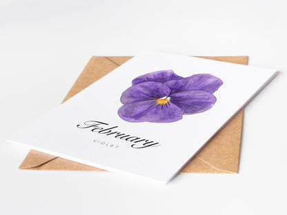 February Birth Month Flower Greeting Card