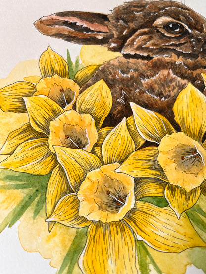 Dozing in Daffodils Original