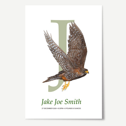 J Letter Custom Print