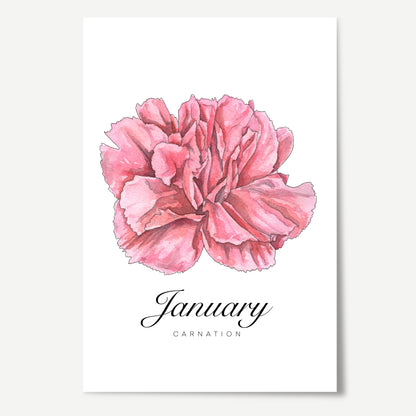 January Birth Month Flower Print