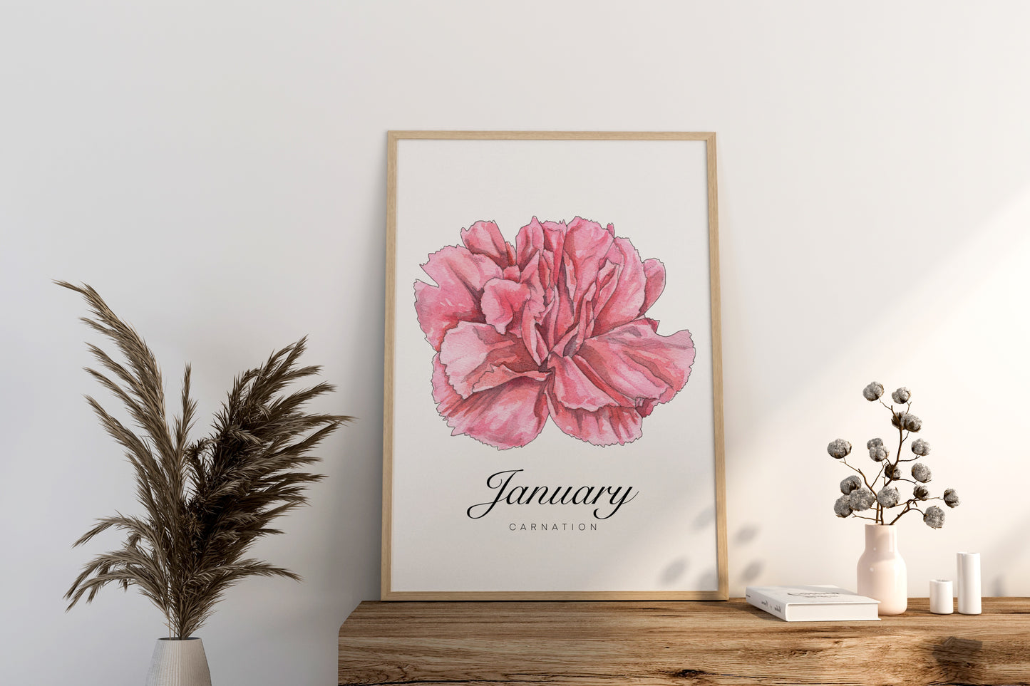 January Birth Month Flower Print