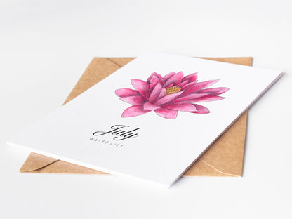 July Birth Month Flower Greeting Card