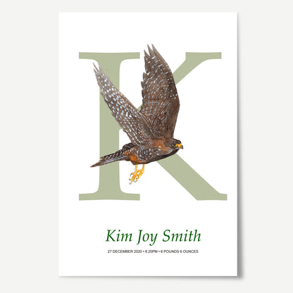 K Letter Custom Print