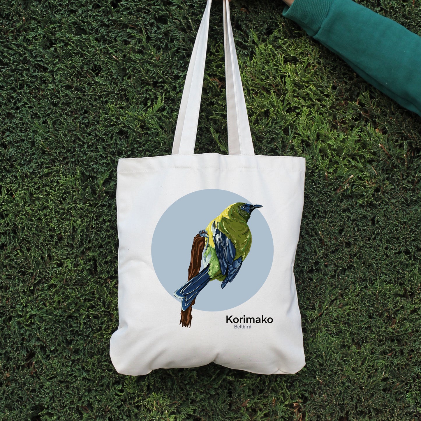 Korimako in Blue Tote Bag