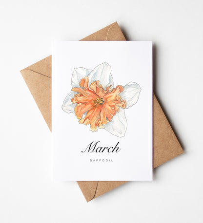 March Birth Month Flower Greeting Card
