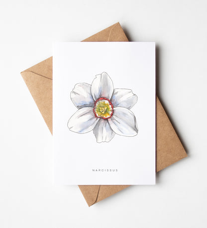 Narcissus Flower Greeting Card