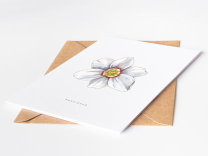 Narcissus Flower Greeting Card