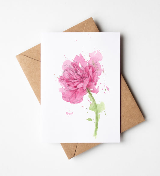 Peony Greeting Card