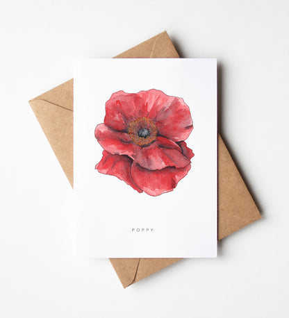 Poppy Flower Greeting Card