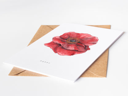 Poppy Flower Greeting Card