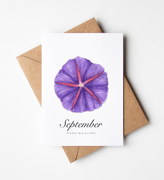 September Birth Month Flower Greeting Card