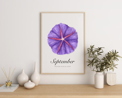 September Birth Month Flower Print