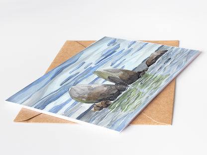 Split Apple Rock Greeting Card