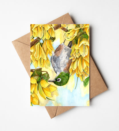 Tauhou in the Kōwhai Greeting Card