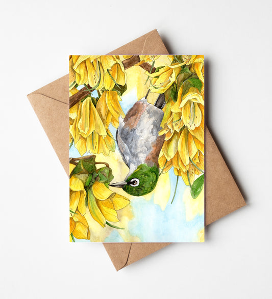 Tauhou in the Kōwhai Greeting Card