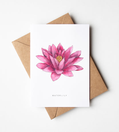 Water Lily Flower Greeting Card