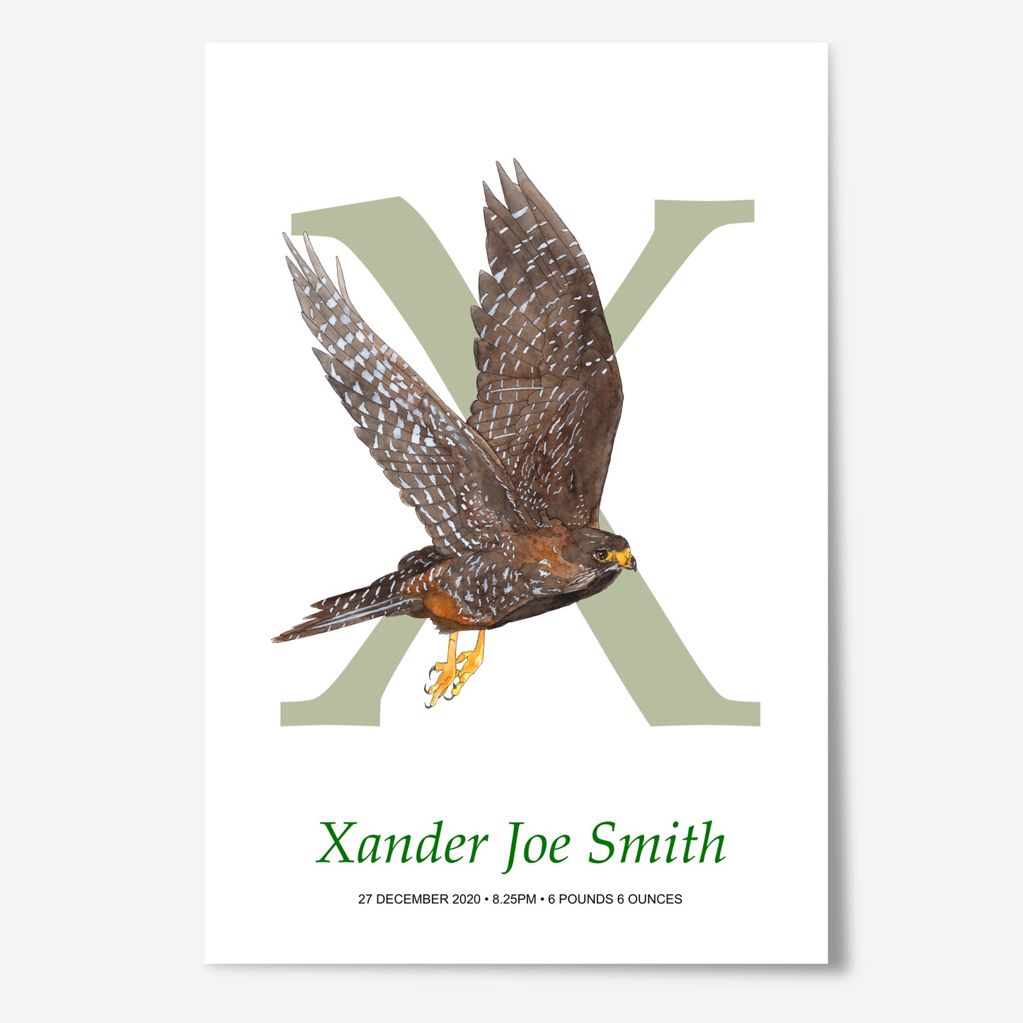 X Letter Custom Print