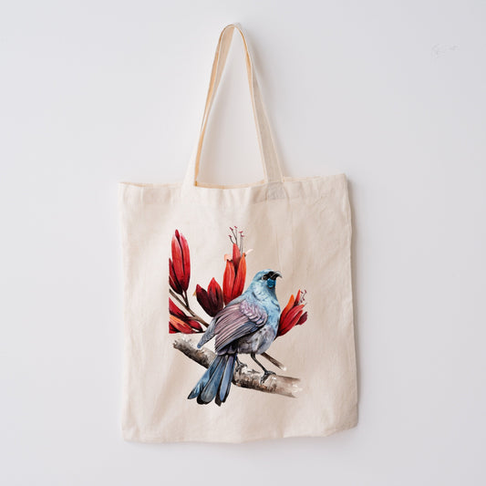 Kōkako & Harakeke Tote Bag