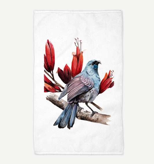 Kōkako & Harakeke Tea Towel