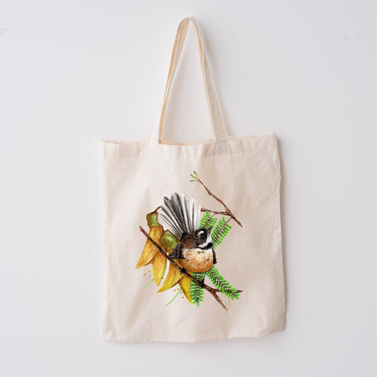 Pīwakawaka & Kōwhai Tote Bag