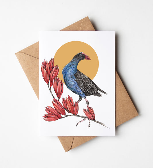 Pūkeko Under the Sun Greeting Card