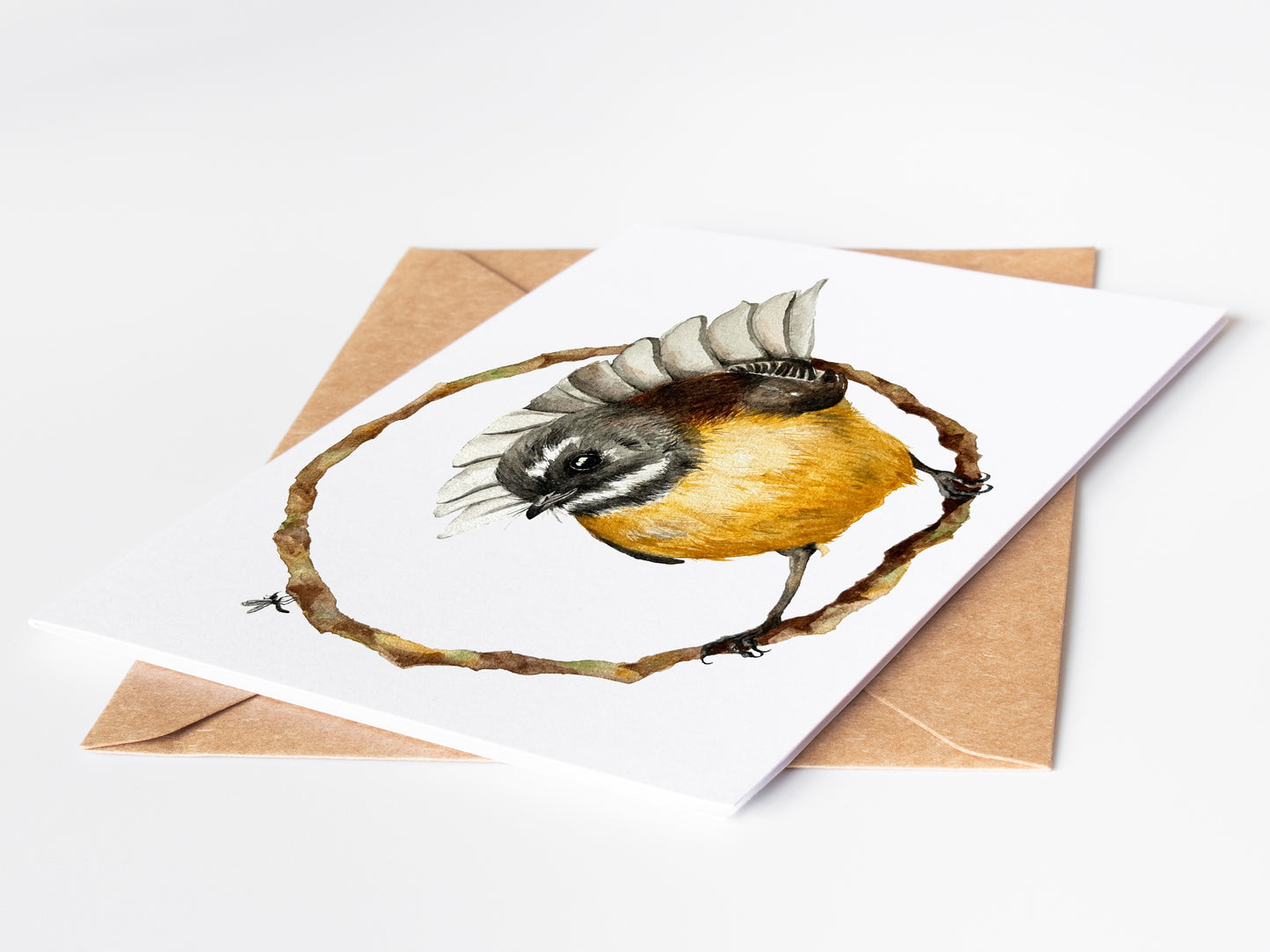 Pīwakawaka in Pursuit Greeting Card