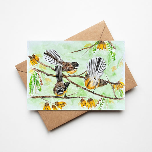 Dance of the Pīwakawaka Greeting Card