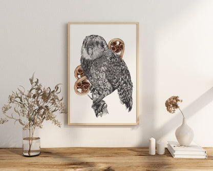 Kākāpō & Fern Print
