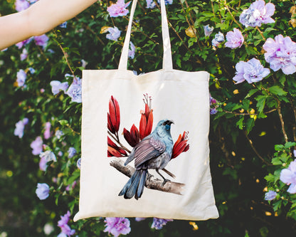 Kōkako & Harakeke Tote Bag